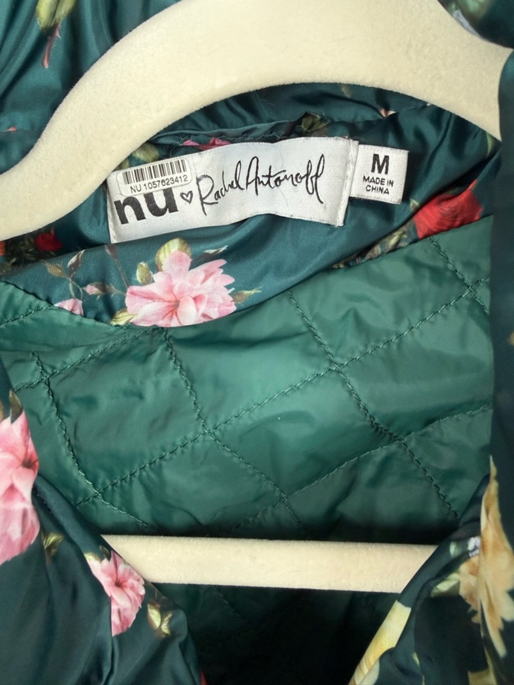 Anthropologie Nuuly Rachel Antonoff Jemma Rose Floral Puffer Jacket EUC - Picture 8 of 9